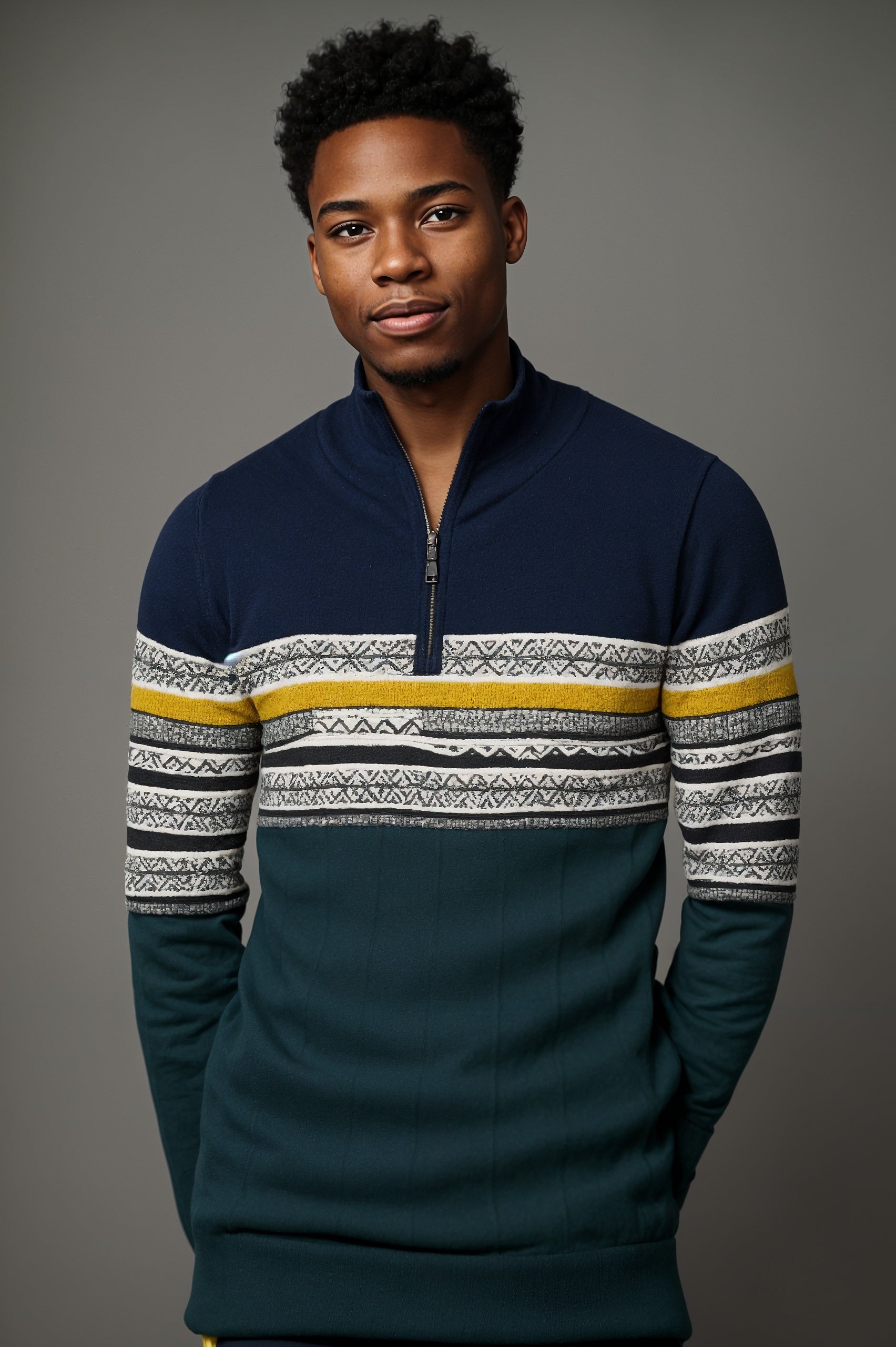 Roan | High-quality sweater with retro pattern