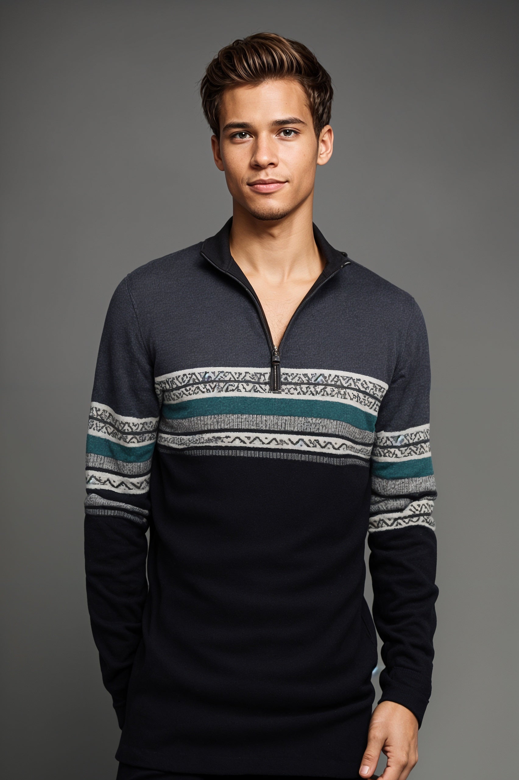 Roan | High-quality sweater with retro pattern