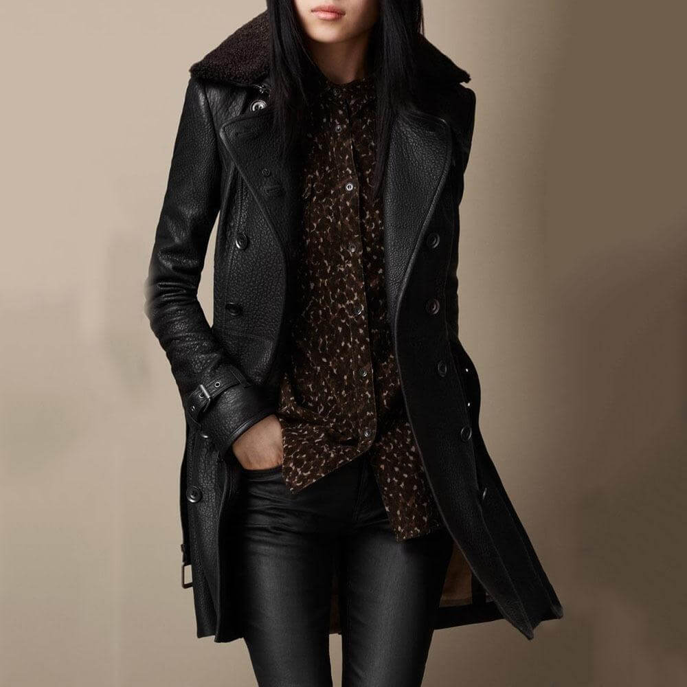 Ann | Elegant leather coat