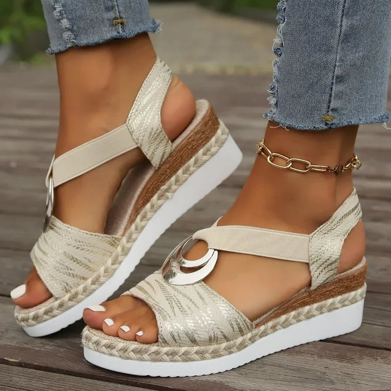 Lovi | Wedge Heel Sandals with Snake Print