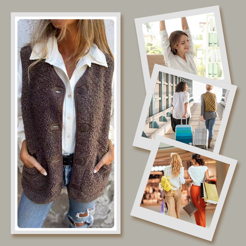 Bella™ - Women's Winter Vest in Soft Wool with Buttons