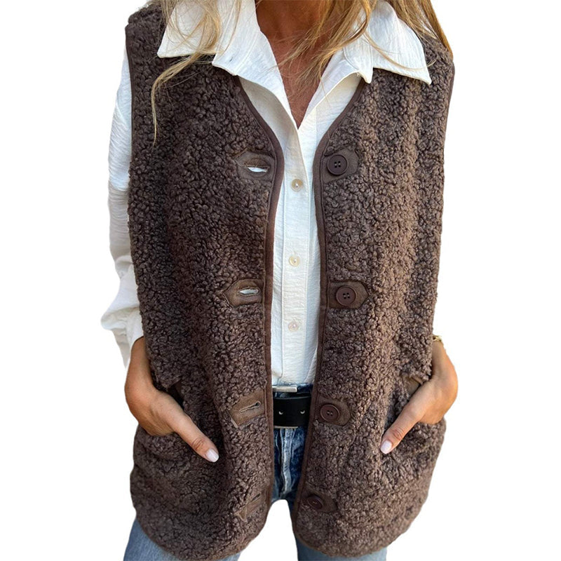 Bella™ - Women's Winter Vest in Soft Wool with Buttons